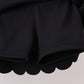 Black Scalloped Yoga Skorts Set