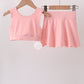 Pink Scalloped Yoga Skorts Set