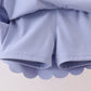 Violet Scalloped Yoga Skorts Set
