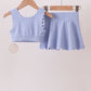 Violet Scalloped Yoga Skorts Set