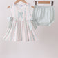 Bow Floral Applique Bloomer Set