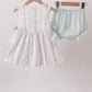 Bow Floral Applique Bloomer Set