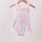 Pink Floral Bow Applique Bow Bubble
