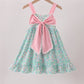 Pink Bow Floral Dress