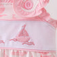 Pink Sailboat Embroidered Bubble