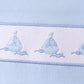 Blue Sailboat Embroidered Set