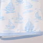 Blue Sailboat Embroidered Set