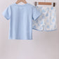 Blue Sailboat Embroidered Set