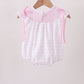 Pink Bow Smocked Swiss Dot Bubble