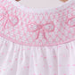 Pink Bow Smocked Swiss Dot Shorts Set
