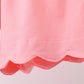 Pink tropical floral print ruffle shorts set