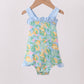 Green lemon print ruffle bubble