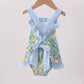 Green lemon print ruffle bubble