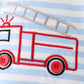 Blue Fire Engine Stripe Embroidered Bubble