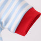 Blue Fire Engine Stripe Embroidered Bubble