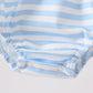 Blue Fire Engine Stripe Embroidered Bubble
