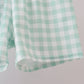 Green Golf Embroidered Gingham Set