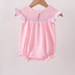 Pink Hydrangea Bow Smocked Bubble