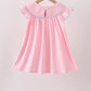 Pink Hydrangea Bow Smocked Dress