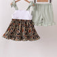 Camo Hunting Embroidered Ruffle Shorts Set