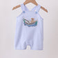Blue Puppy Applique Seersucker Jon Jon
