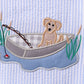 Blue Puppy Applique Seersucker Jon Jon