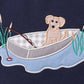 Navy Puppy Applique Seersucker Set