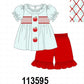 Blue Apple Smocked Ruffle Shorts Set