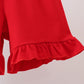 Blue Apple Smocked Ruffle Shorts Set