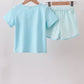 Blue Apple Embroidered Shorts Set