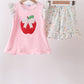 Pink Apple Bow Applique Set