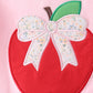 Pink Apple Bow Applique Set