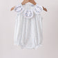 Blue Floral Embroidered Bubble