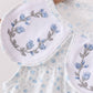 Blue Floral Embroidered Bloomer Set
