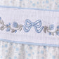 Blue Floral Smocked Ruffle Bloomer Set