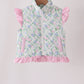 Pink floral ruffle vest
