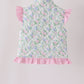 Pink floral ruffle vest