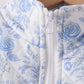 Blue floral ruffle vest
