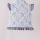 Blue floral ruffle vest