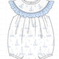 Blue Sailboat Smocked Ruffle Bubble