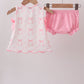 Pink Bow Print Bloomer Set