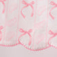 Pink Bow Print Ruffle Shorts Set