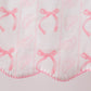 Pink Bow Print Ruffle Shorts Set