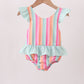 Rainbow Stripe UPF Swim One-Piece