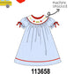 Blue School Bus Smocked Gingham Dress