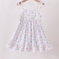 Blue Floral Smocked Ruffle Dress