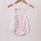 Pink Gingham Bow Print Lace Bubble