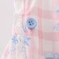 Pink Gingham Bow Print Lace Bubble