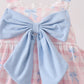 Pink Gingham Bow Print Dress