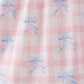 Pink Gingham Bow Print Dress